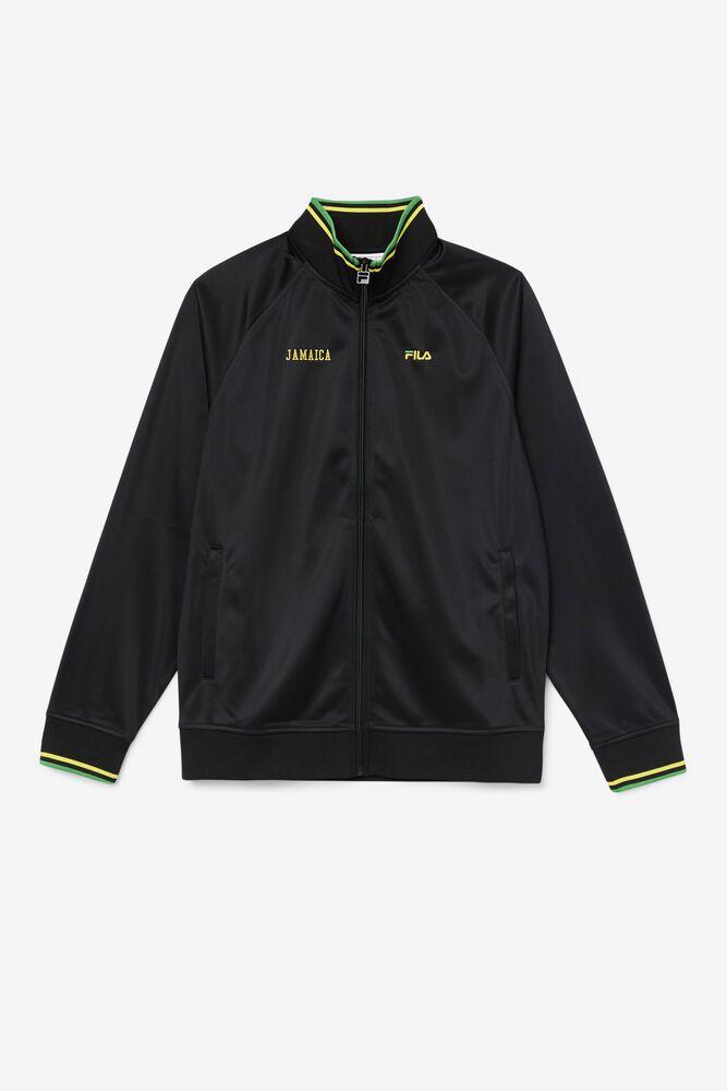 Fila Jamaica Track Black Jacket Mens - NZ 36725-PYJD